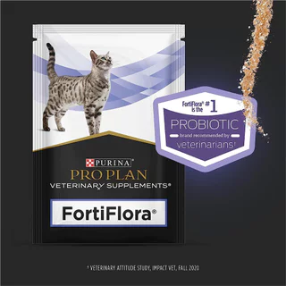 Proplan FortiFlora , Calming Care [ยกกล่อง 10-30 ซอง] ผงโรยอาหาร โพรไบโอติกปรับสมดุลลำไส้ สำหรับสุนัขและแมว ขนาด 30 กรัม