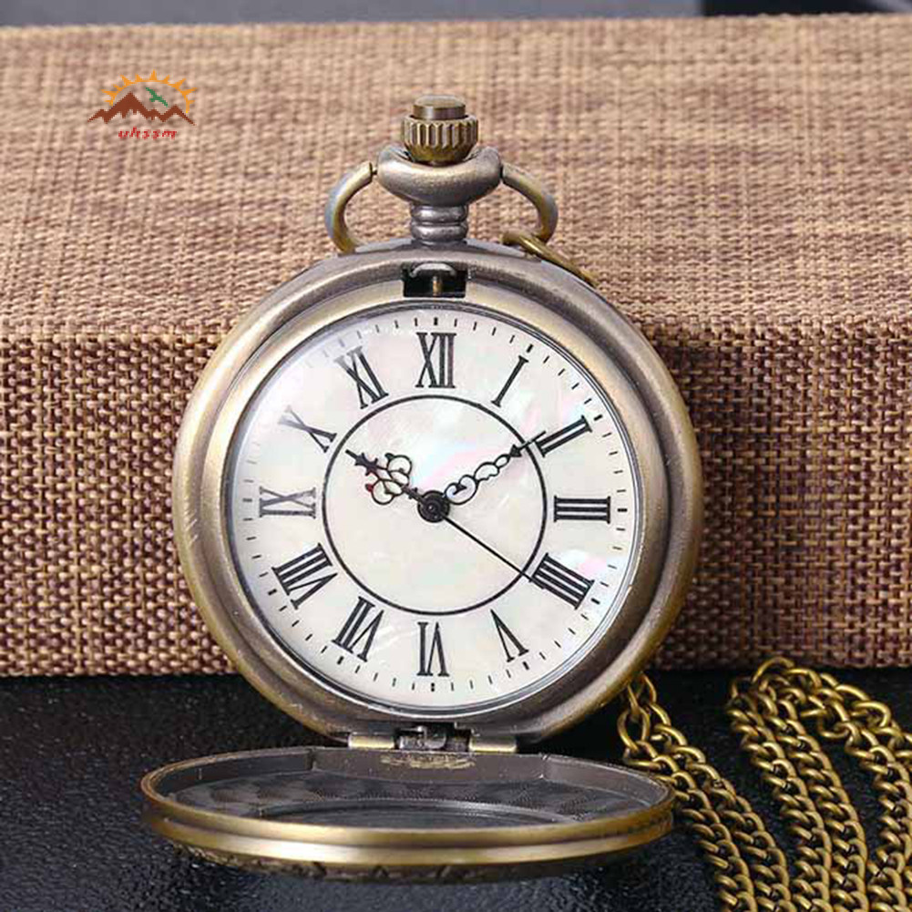 Pocket Flip Wth สร้อยคอตัวเลข Dial Retro Pocket Watches สําหรับสวมใส่ทุกวัน