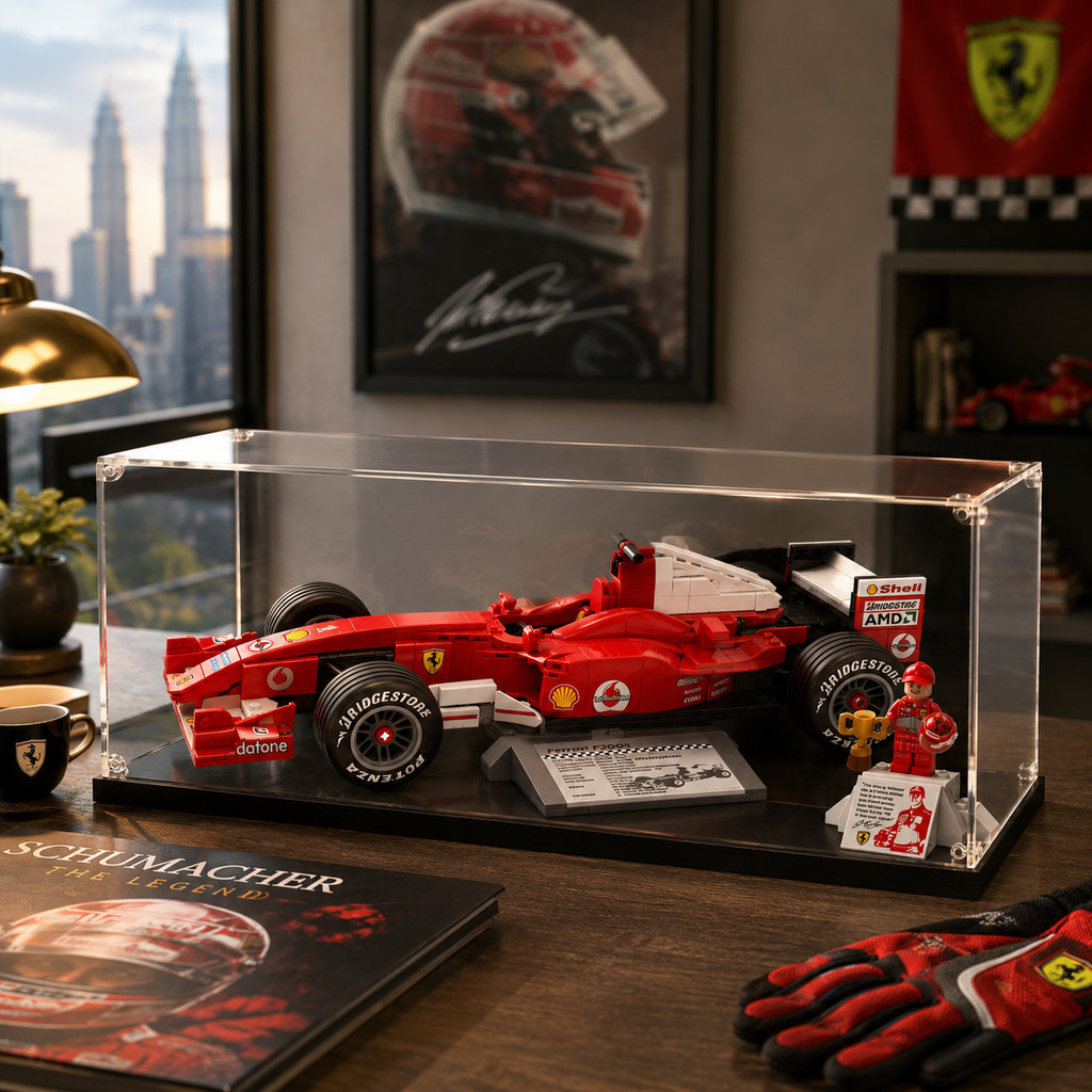 ตู้โชว์อะคริลิคตู้โชว์กันฝุ่นสําหรับ LEGO 11375 Ferrari F2004 F1 รถแข่ง