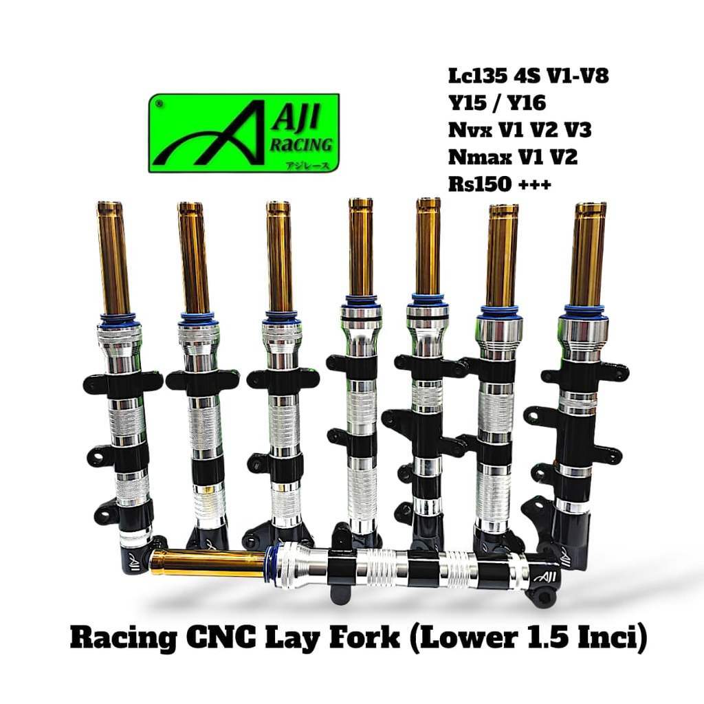 AJI RACING Y15 Y15ZR NVX V1 V2 V3 NVX SE NMAX RS150 RSX LOWER 1.5INCH CNC LAY FORK GOLD FORK TUBE พร