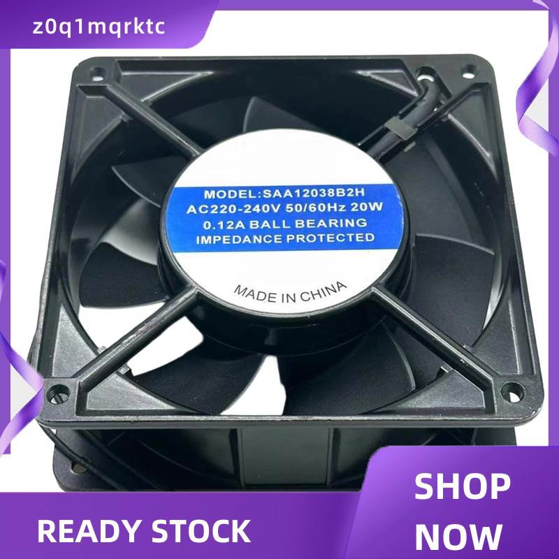 z0q1mqrktc พัดลมระบายความร้อนเซิร์ฟเวอร์ 2 สายที่มีประสิทธิภาพ SAA12038B2H, AC 220V 20W 0.12A, 120x1
