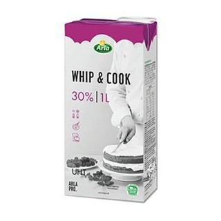 อาร์ลา วิปปิ้งครีมแอนด์คุกไขมัน30% Arla Whipping Cream and Cook Fat 30% 1ltr.