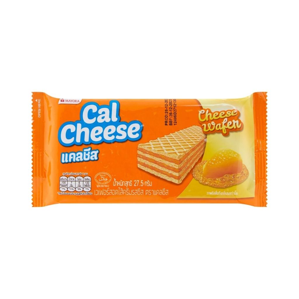 แคลชีส เวเฟอร์สอดไส้ครีมรสชีส Cal Cheese Cheese Wafer 27.5g.