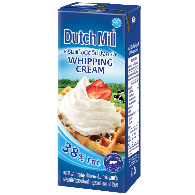 ดัชมิลล์ครีมแท้ชนิดวิปปิ้งครีมยูเอชที 200กรัม Dutch Mill UHT Whipping Cream 200g. [หมายเลขบาร์โค้ด 8853002314604 ]