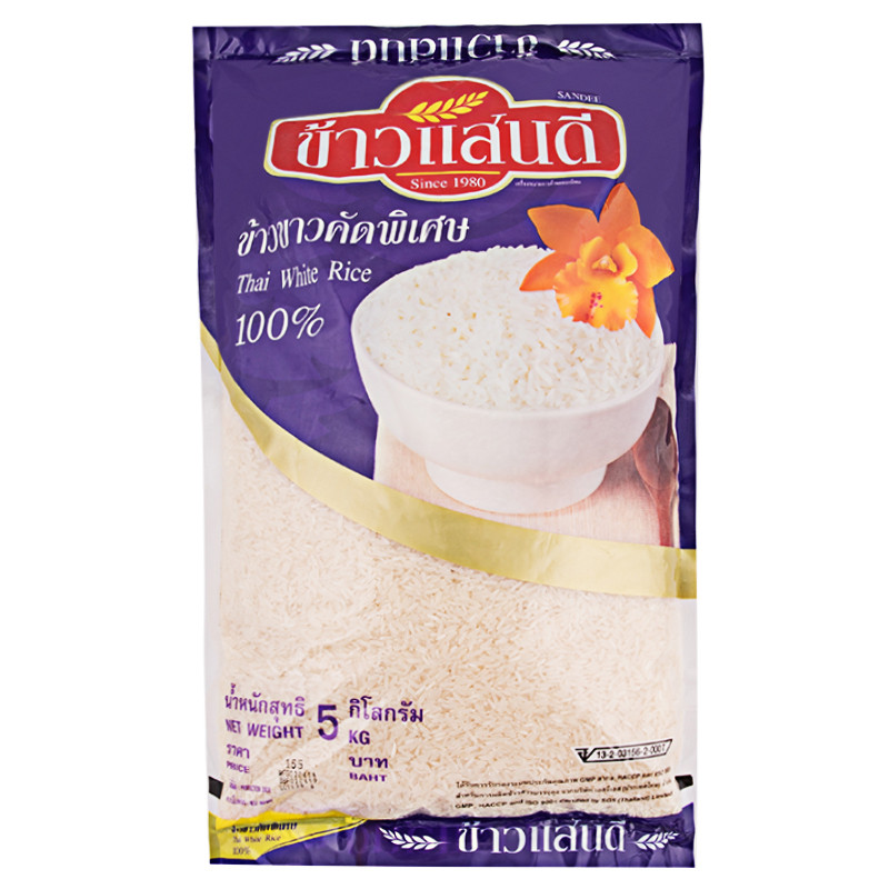 ข้าวแสนดี ข้าวขาวคัดพิเศษ Sandee Thai White Rice 5kg.