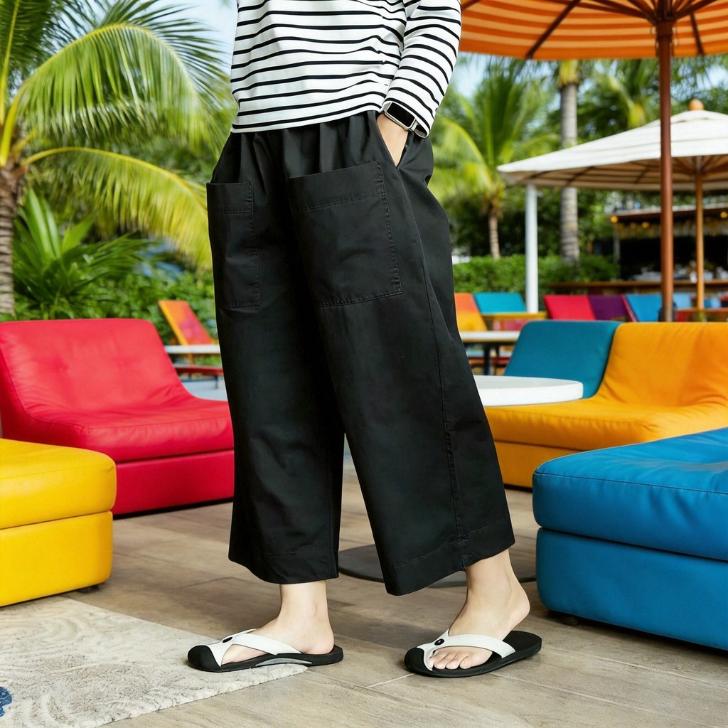 💫PODIBEA ซื้อ 2 ตัวลด 5% ทั้งร้าน MORI All-Day Cropped Pants กางเกงขากระบอกสไตล์ญี่ปุ่น ใส่ได้ทั้งวัน ดีไซน์ไม่ตกยุค
