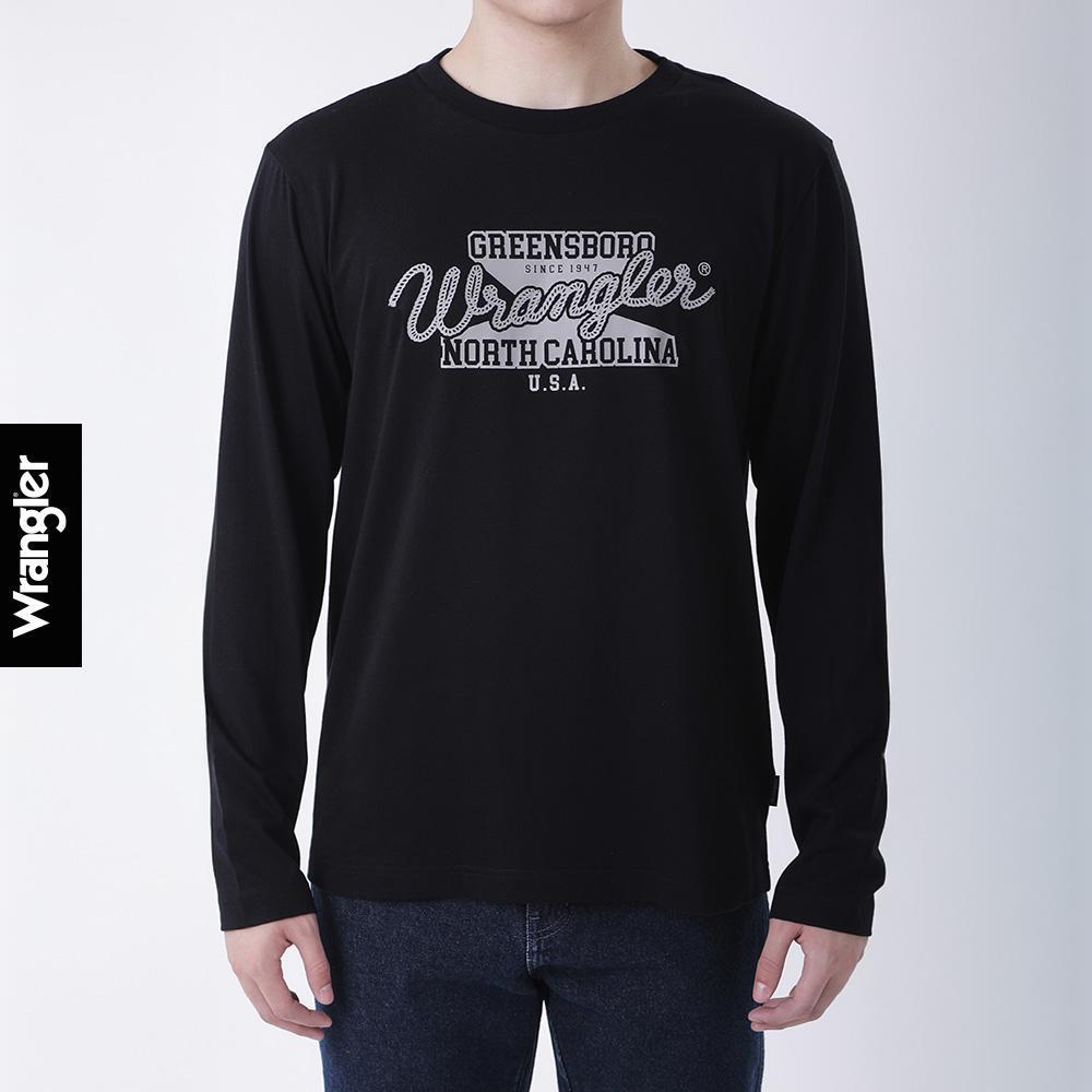 WRANGLER เสื้อยืดแขนยาวผู้ชาย รุ่น WR F425MTLSF23 สีดำ