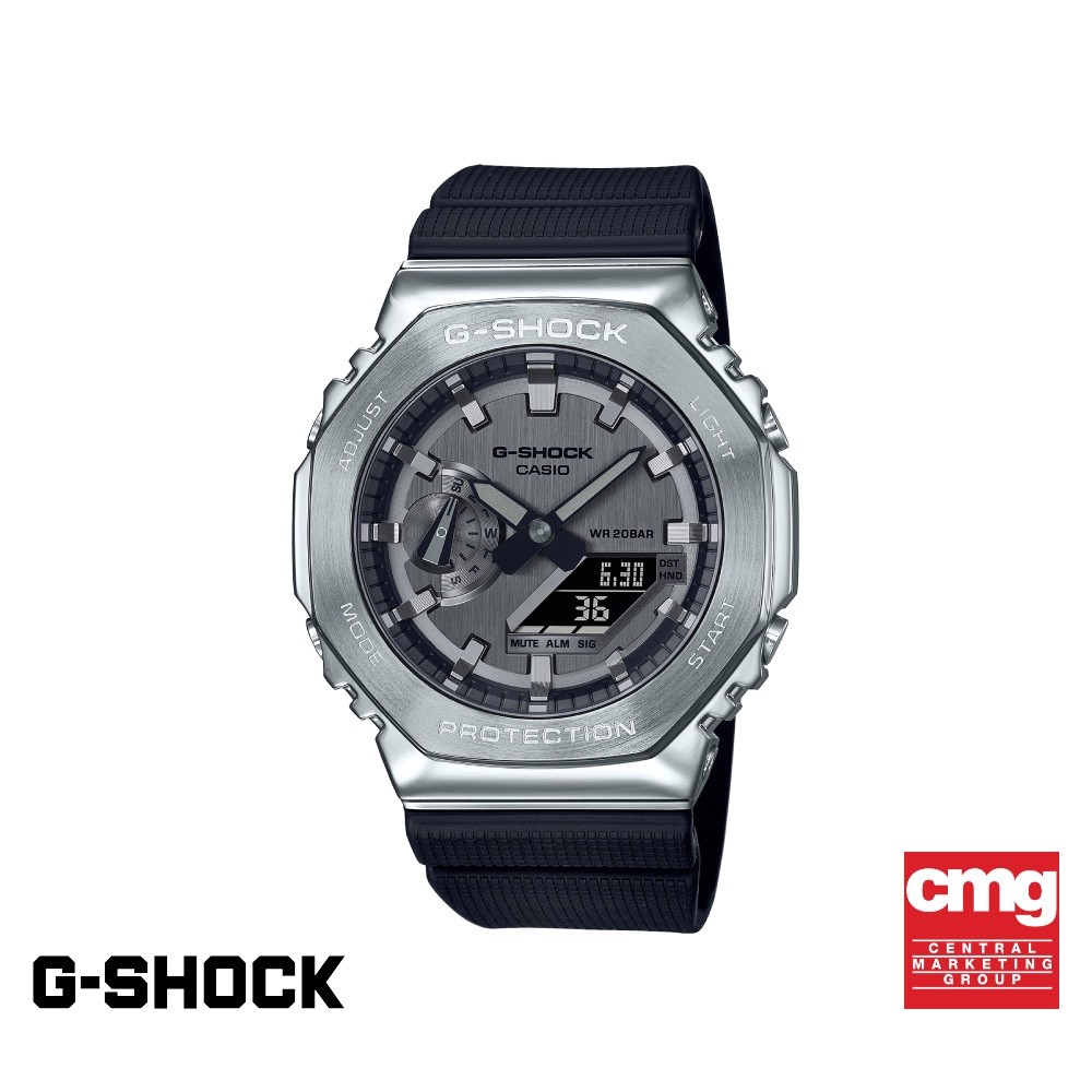 CASIO นาฬิกาข้อมือผู้ชาย G-SHOCK MID-TIER รุ่น GM-110-1ADR วัสดุเรซิ่น สีเงิน