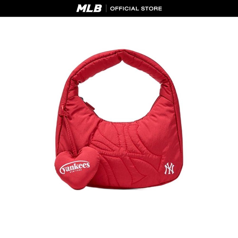 MLB กระเป๋าทรงโฮโบ ยูนิเซ็กซ์ Diamond Monogram Jqd Mini Hobo Bag รุ่น 3ABQMJ16N 50PKS สีชมพู