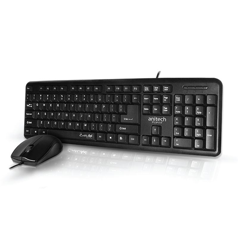 ANITECH ชุดคีย์บอร์ดและเม้าส์ รุ่น PA800 สีดำ