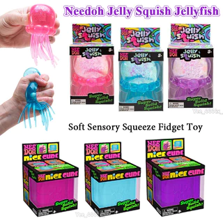🔥COD🔥Needoh Jelly Squish แมงกะพรุน Sugar Ball พร้อม Glitter บรรจุของเล่น Antistress ชุดของเล่นนุ่มๆ ของเล่นบีบได้