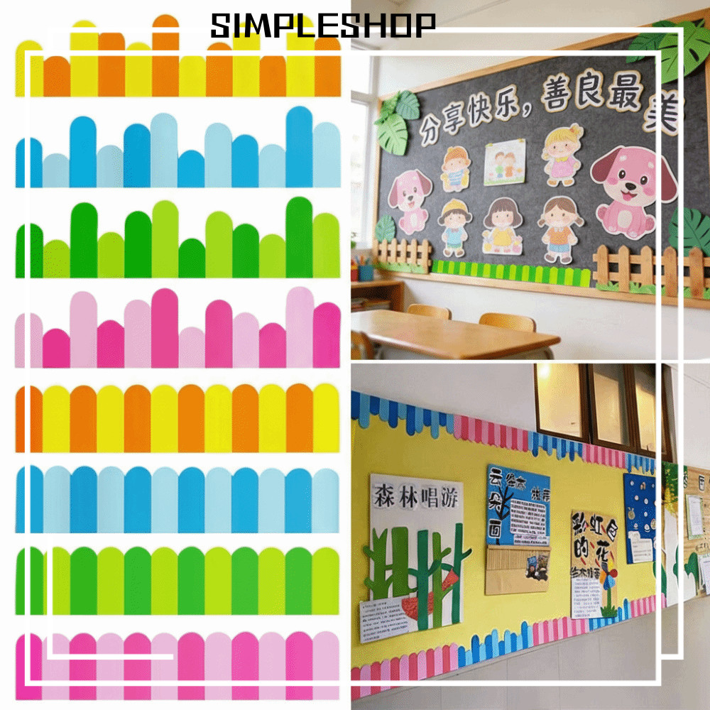ซิมเพิลช็อป 2ชิ้น/เซ็ตอนุบาลผนังเค้าโครง,สติกเกอร์ตกแต่ง ห้องเรียนสร้างสิ่งแวดล้อมสติ๊กเกอร์ติดผนัง,อีวาโฟมยาวรั้วหัตถกรรมออกแบบโฟมโครงรั้ว