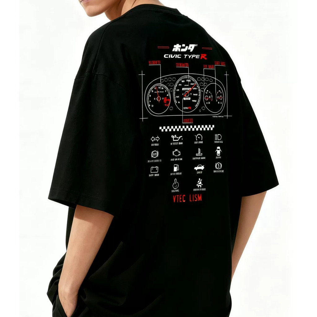 เสื้อยืดผ้าฝ้าย 100% Short-Sleeved Theme Car Culture Shirt ผู้ชายผู้หญิงสไตล์เดียวกัน All-Match รอบค