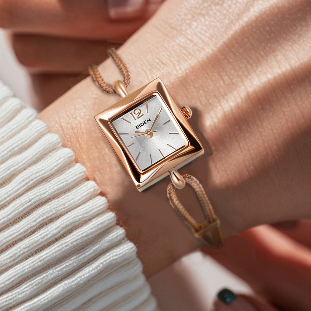 Biden Ladies Square Watch ผู้ผลิตนาฬิกากวางโจว Cross-Border Fashion Waterproof Simple Quartz Watch20
