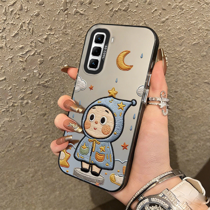 เคสสําหรับ infinix hot 50 60 pro plus hot 50i 60i 4g 60 pro+ 5g 60i 4g เคสโทรศัพท์เคสแข็งกันกระแทกดีไซน์ใหม่ความงามน่ารักการ์ตูนเย็บปักถักร้อยสําหรับสาว CYCXX1