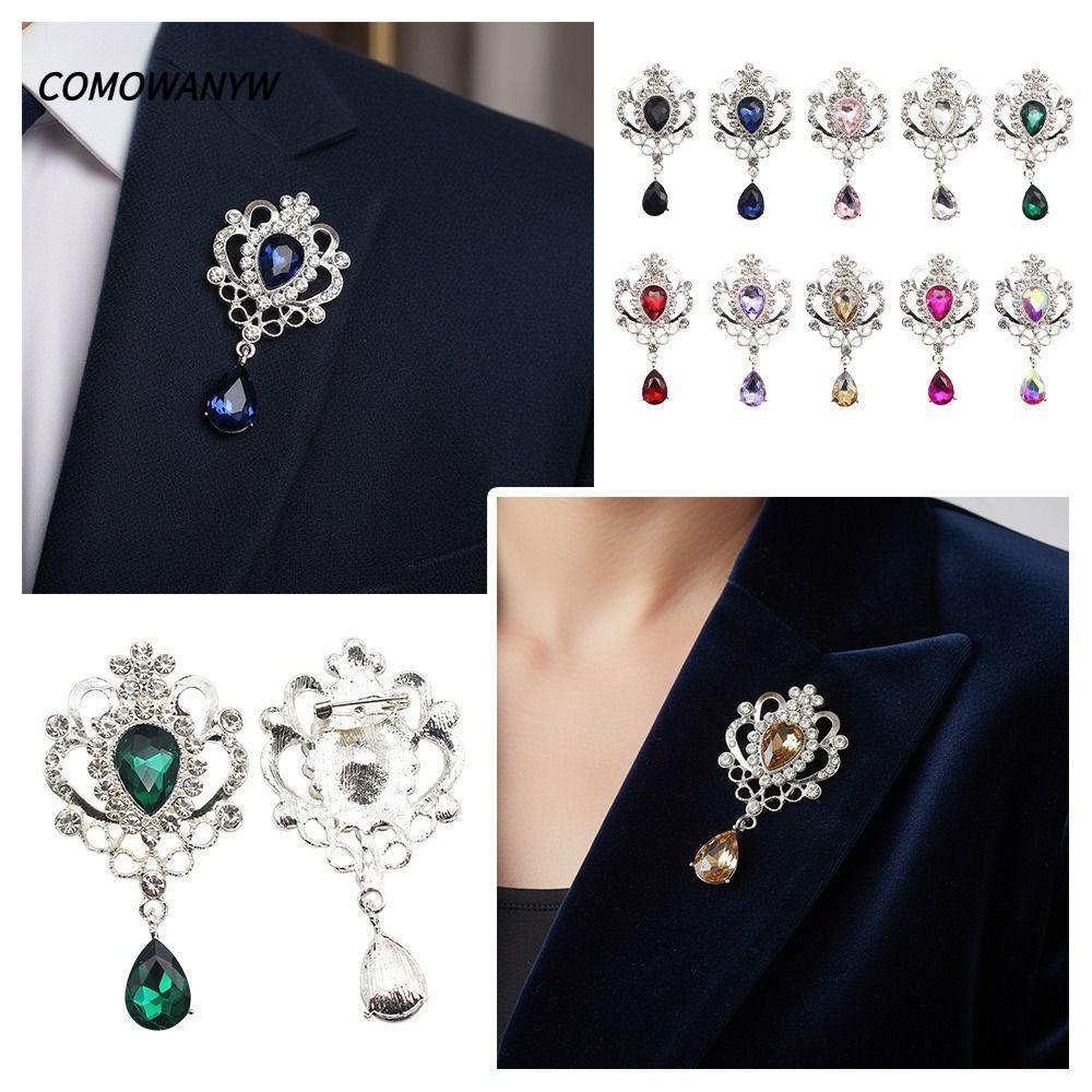 COMWANYW เข็มกลัดแต่งงาน, วัสดุโลหะผสมแบนกลับเข็มกลัดเจ้าสาว, อุปกรณ์งานฝีมือ DIY งานฝีมือสีเงิน Rhinestone ออกแบบ Rhinestone จี้คําเชิญ