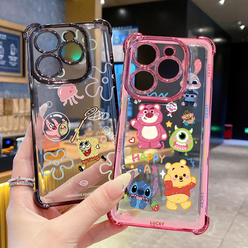 เข้ากันได้กับ Infinix Hot 50i 40i 40 Pro 30 Play Note 30 Smart 9 8 0 เคสชุบใสฝาครอบป้องกันการตก