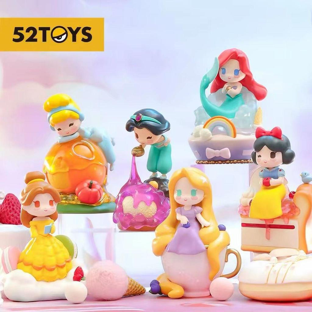 ของแท้ 52toys Disney Princess Dessert Series Mystery Box Figure Snow White Ariel Jewelry