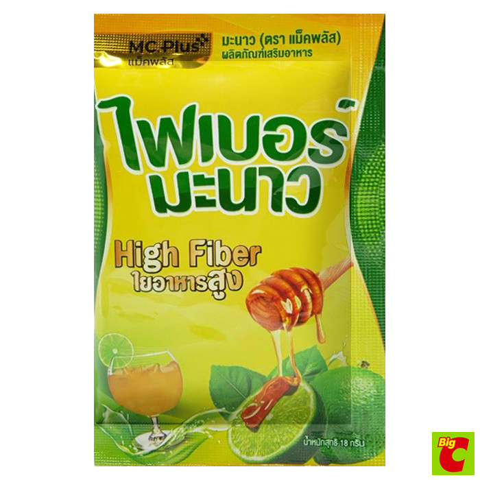 แม็คพลัส ผลิตภัณฑ์เสริมอาหาร ไฟเบอร์มะนาว แบบซอง 18 ก.