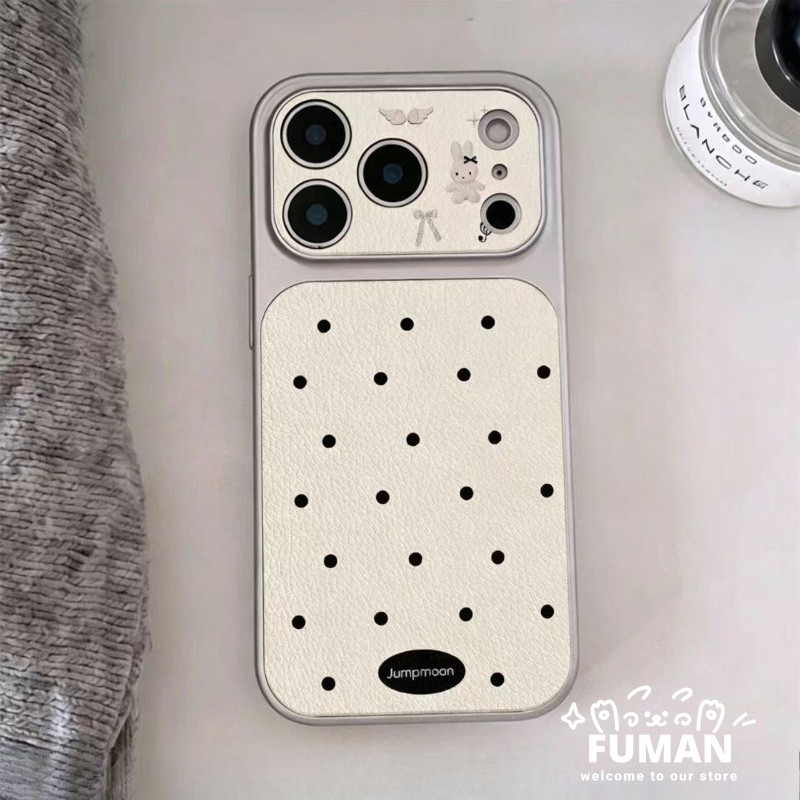 Ins สไตล์ Polka Dots สําหรับ Realme GT8 Pro GT 7T GT6 6T Neo 7X 6 SE P4 P3 Lite P1 ความเร็ว V70S V25 V23i V11S V13 V5 PU ปกหนังน่ารักกระต่าย Anti-fall