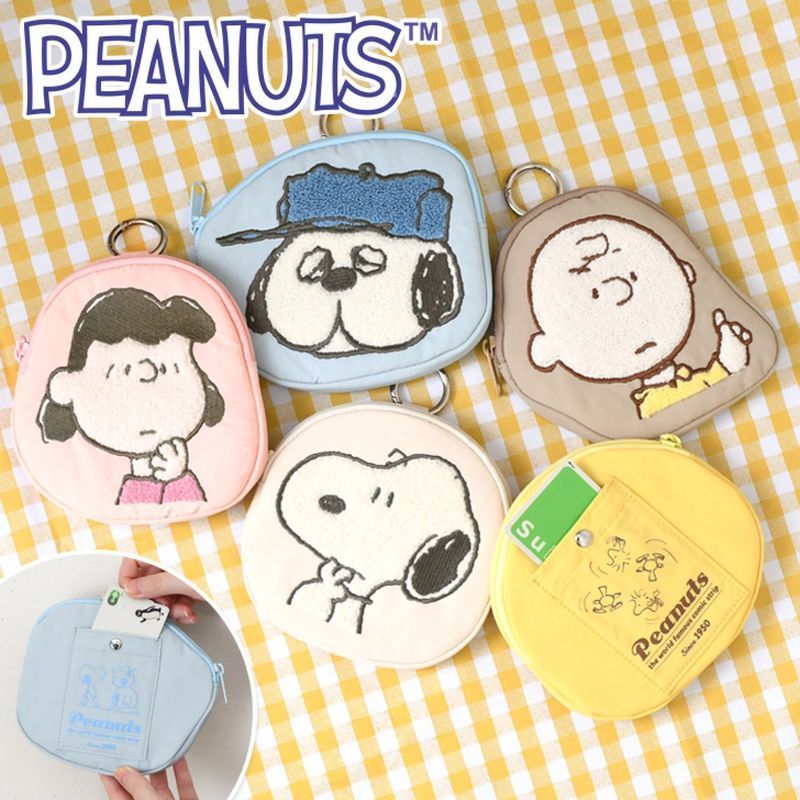 [Ready Stock] ญี่ปุ่น สนูปปี้ กระเป๋าใส่เหรียญการ์ตูนน่ารักเย็บปักถักร้อยผู้ถือบัตรมัลติฟังก์ชั่ชุดหูฟังแบบพกพากระเป๋า