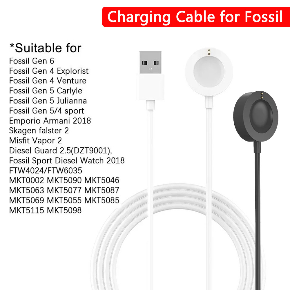 สําหรับ Fossil Gen 4 Gen 5 Gen 5E Gen 6 สายชาร์จสําหรับ Gen5 Garrett HR Carlyle Julianna กีฬาสมาร์ทน