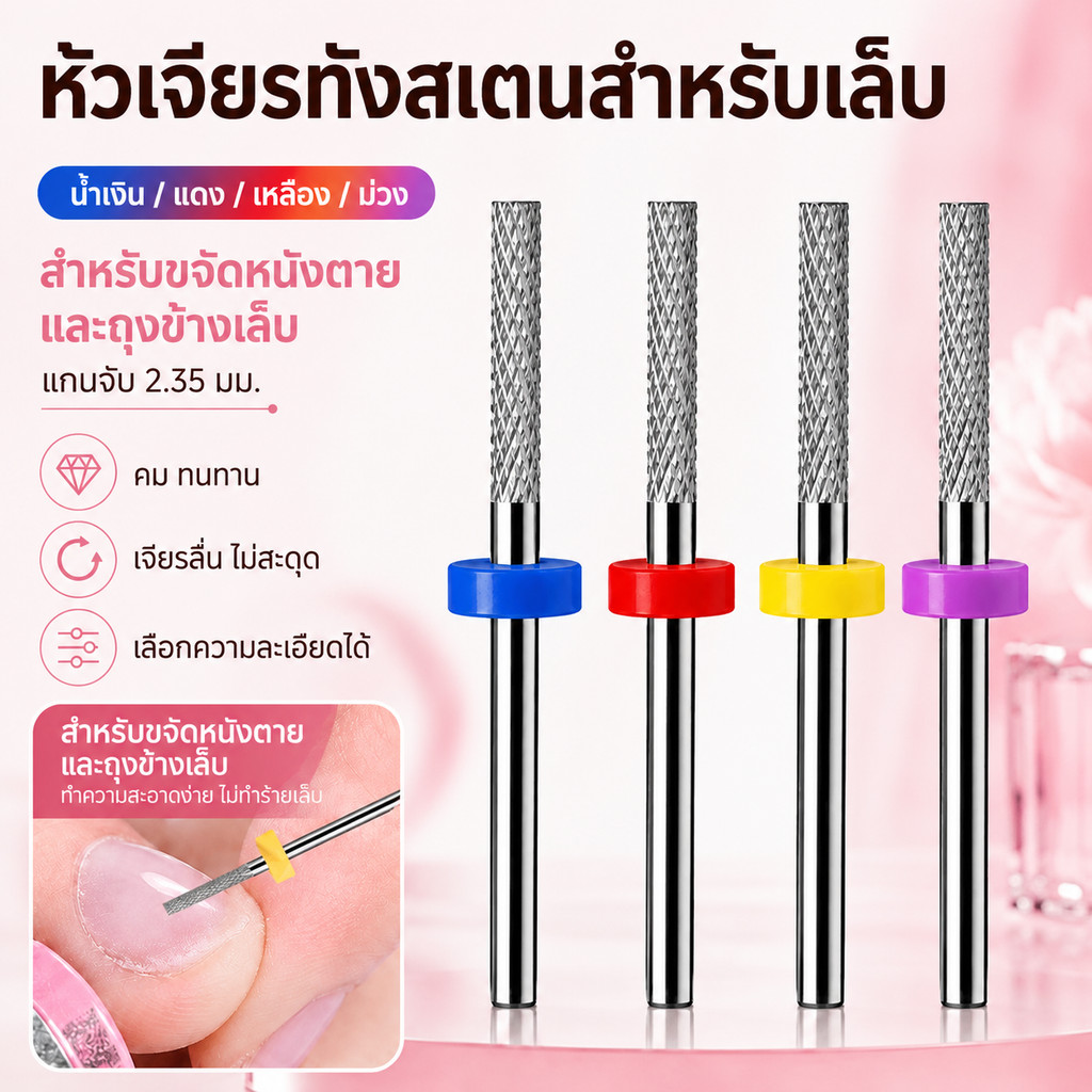 Majikku หัวเจียร เจียนโคนเล็บPVC เจียรง่าย ลดรอยต่อเจล เก็บผิวเล็บเรียบ เก็บหน้าเล็บอย่างละเอียด