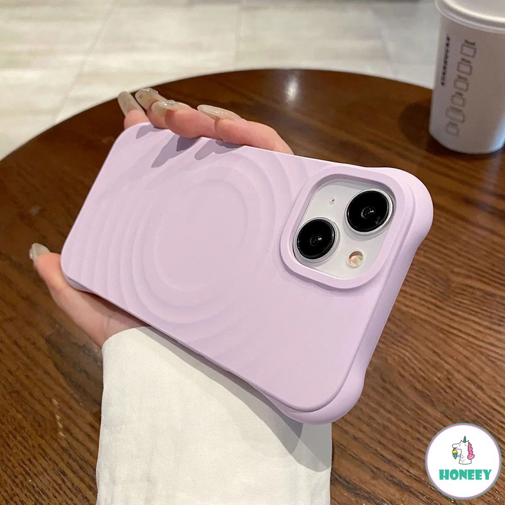 หรูหราระลอกน้ําซิลิโคนเหลวเคสโทรศัพท์แม่เหล็กสําหรับ ไอโฟน 16 15 14 16 บวก 11 13 12 มือโปร สูงสุด สีทึบไร้สายชาร์จกันกระแทกนุ่มปกหลัง