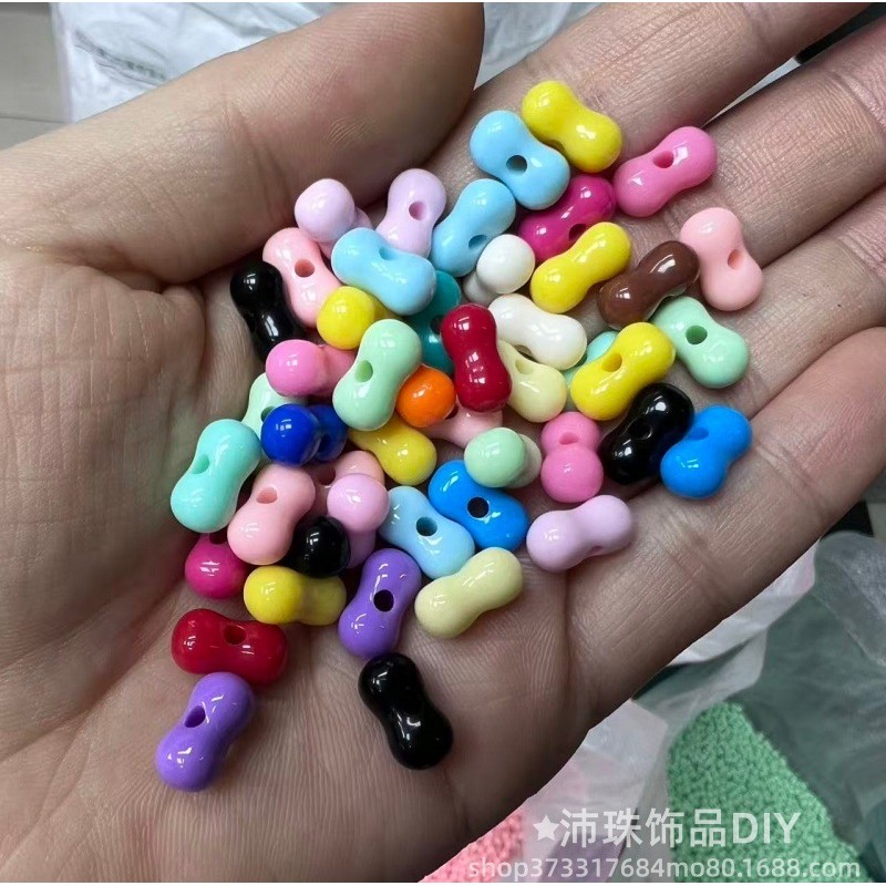 ลูกปัดอะคริลิค 50 เม็ด ลายกระดูกสีรุ้ง สำหรับทำพวงกุญแจมือถือ DIY อุปกรณ์ทำเครื่องประดับ