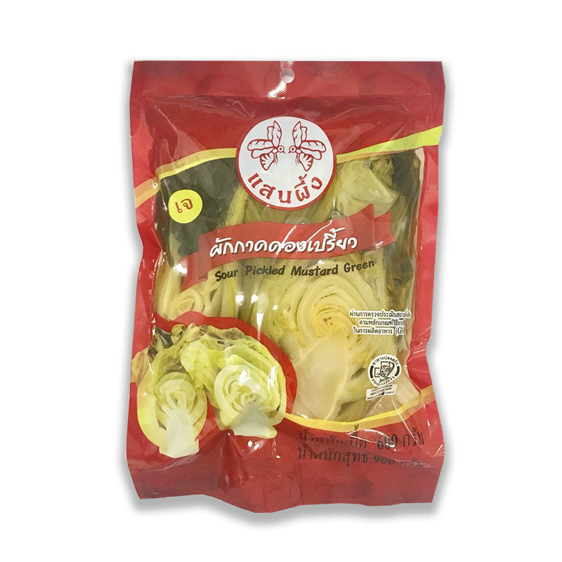 แสนผึ้ง ผักกาดดองเปรี้ยว 900 ก. (SANPUENG Sour Pickled Mustard Green 900 g) โปโลแมน POLOMAN