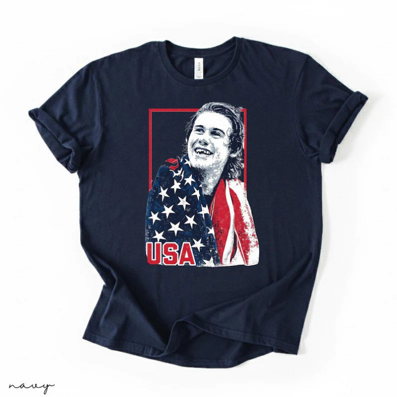 Jack Hughes Usa Gold Hockey T-Shirt, Patriotic