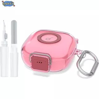 for Anker Soundcore R60i NC Case Upgrade Secure Lock Cover with Cleaner Kit Clear TPU Shockproof Protective Cover with Soundcore P31i Charging case with Carabiner-Clear