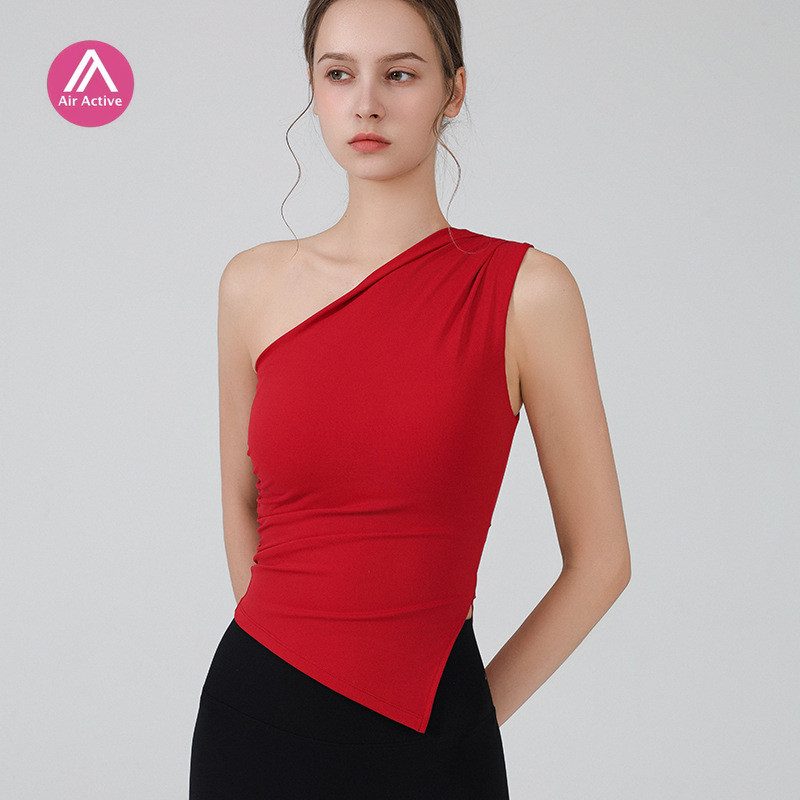 AirActive โยคะด้านบนเบาะ Push Up Backless โยคะออกกําลังกาย Gym Activewear สําหรับพิลาทิสการฝึกอบรม