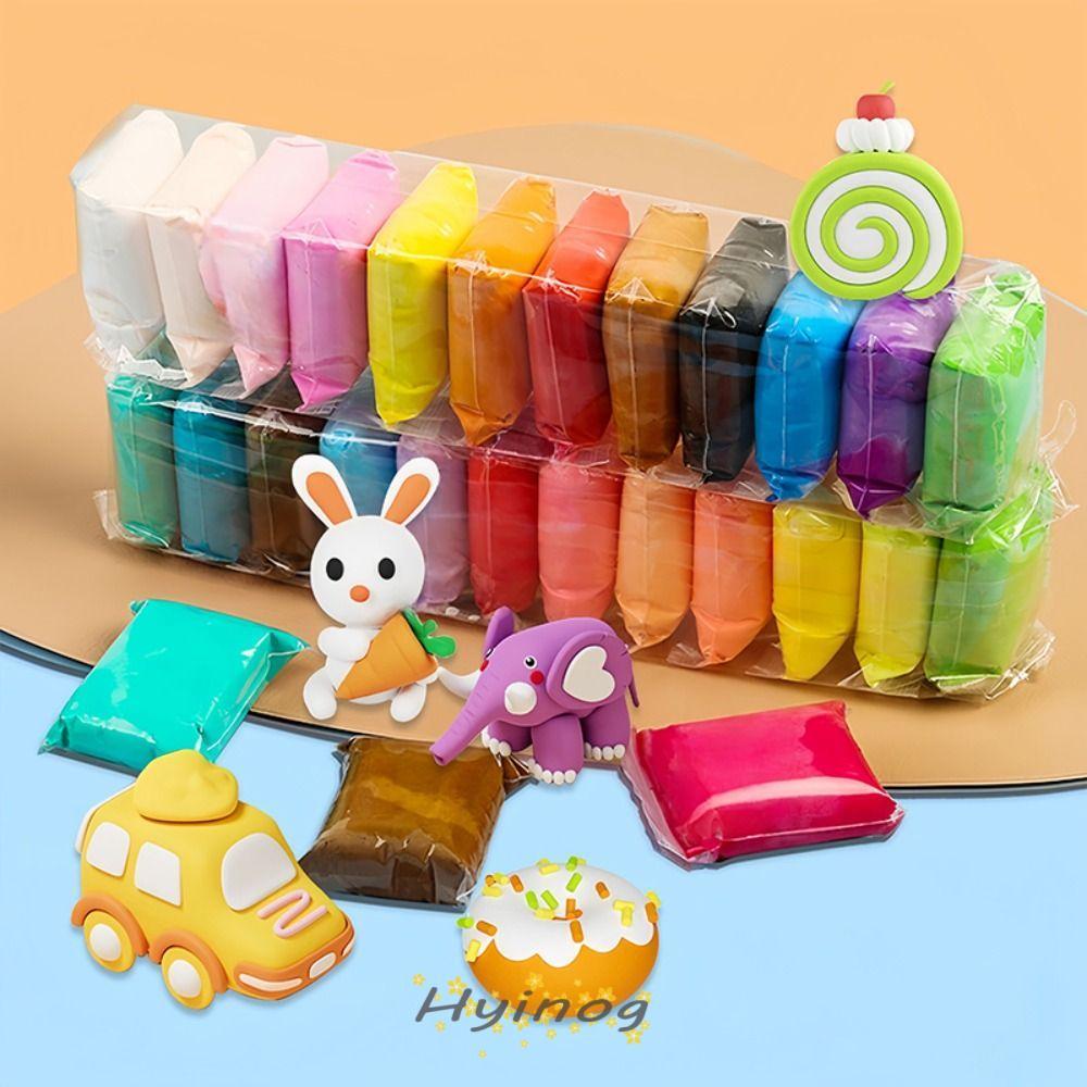 HYINOG 12/24/36pcs Play Dough,ไม่มีกลิ่น Air Dry Plasticine Modeling Clay, DIY Ultra-Light Sensory Play Kids Polymer Clay