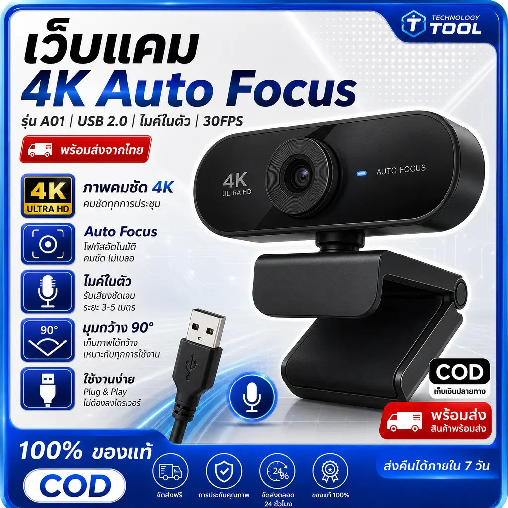 ข้อเสนอพิเศษ! 🔥1080P/4K เว็บแคม HD ไมโครโฟนในตัว AI ปรับสีผิว พลักแอนด์เพลย์ สำหรับประชุมออนไลน์สตรีมมิ่งสดพีซีแล็ปท็อป