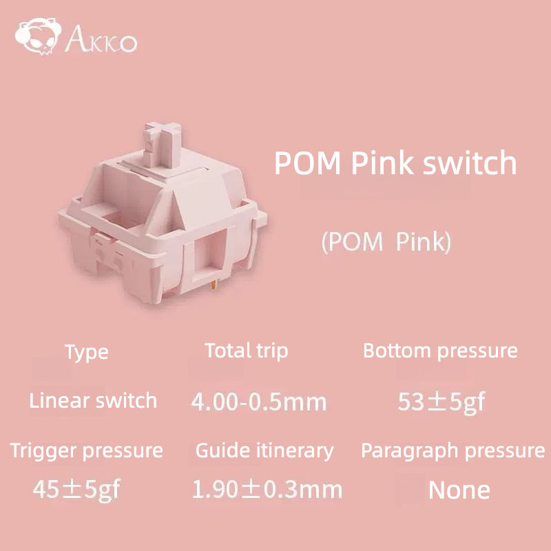 AKKO POM Series POM Powder POM Brwon POM Silver Linear Switch ย่อหน้าสวิทช์คีย์บอร์ดแบบกลไก Cross Switch POM วัสดุ
