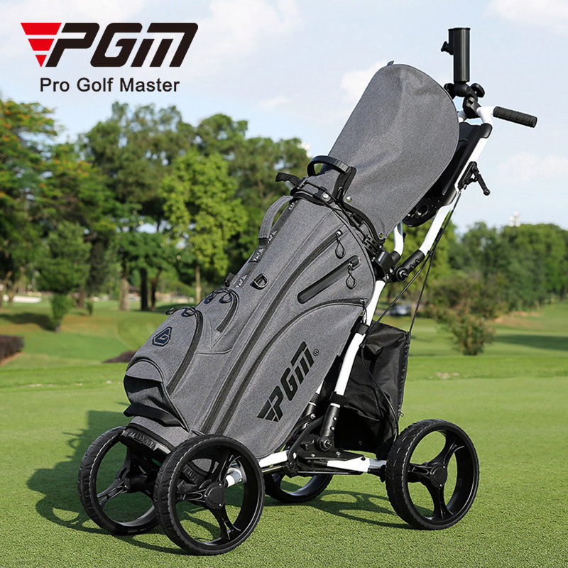 PGM GOLF Golf Push Cart QC005 | Black Wheeled Foldable