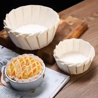 กระดาษรองอบชีสเค้กกันน้ำมัน หลายขนาด 3.5-8 นิ้ว แพ็ค50ชิ้น ถ้วยกระดาษเบเกอรี่ทำมัฟฟิน