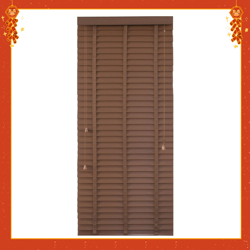 มู่ลี่ PVC ลายไม้เส้นใหญ่ รุ่น BG004-BR ขนาด 70 x 240 ซม. สีน้ำตาล ส่งฟรี
