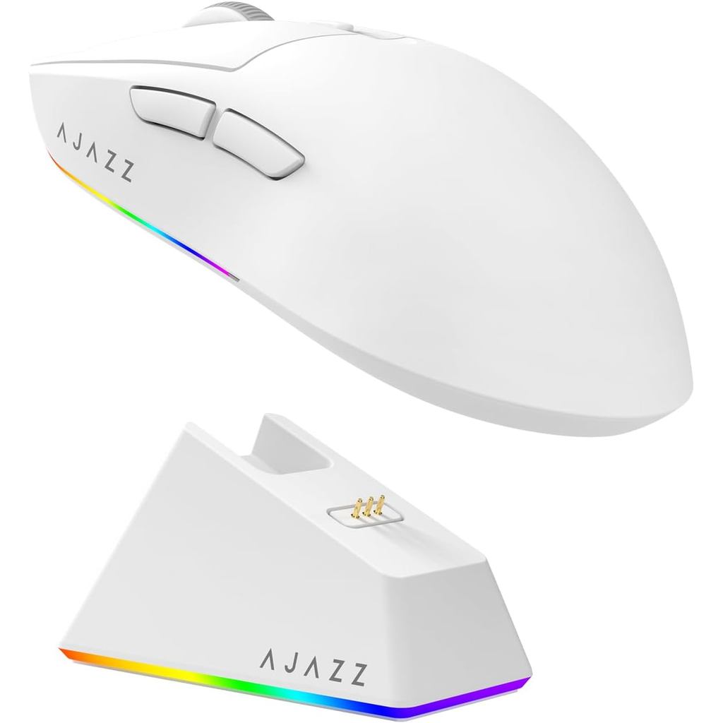 MechLands AJJAZZ AJ139 V2 MC Gaming Mouse พร้อมฐานชาร์จปรับได้ 12,000 DPI, PAW3311 Sensor, เมาส์ไร้ส
