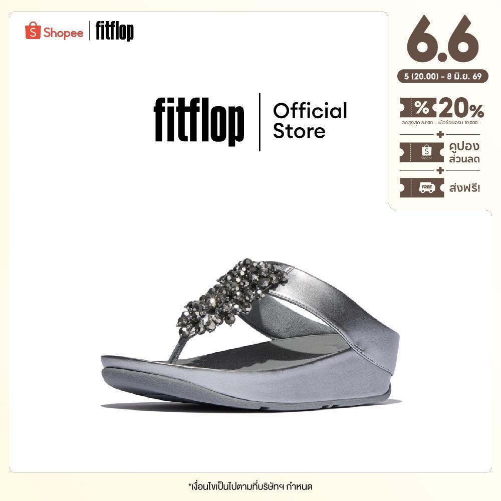 FITFLOP RUMBA IRIDESCENT BEADED T/P รองเท้าแตะแบบหูหนีบผู้หญิง รุ่น E4W-C91 สี SILVER