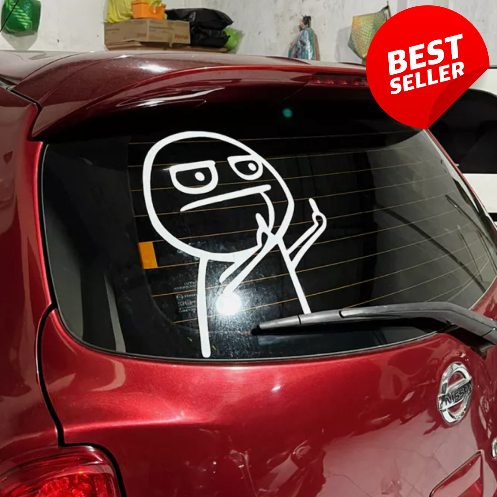 FUCEK 2 FINGER CUTTING สติกเกอร์ MIDDLE FINGER น่ารัก MIDDLE FINGER รถรถจักรยานยนต์ REAR WINDOW STIC