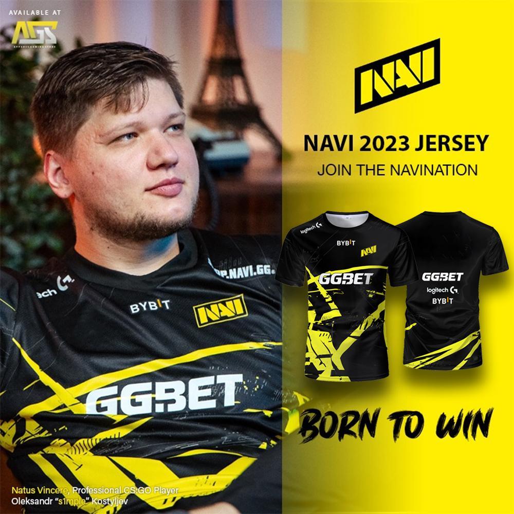 S1mple NAVI Jersey CSGO ผู้ชายกีฬาแขนสั้นเสื้อยืด CS2 Major Esports ชุดฝึกซ้อมพัดลม Tops