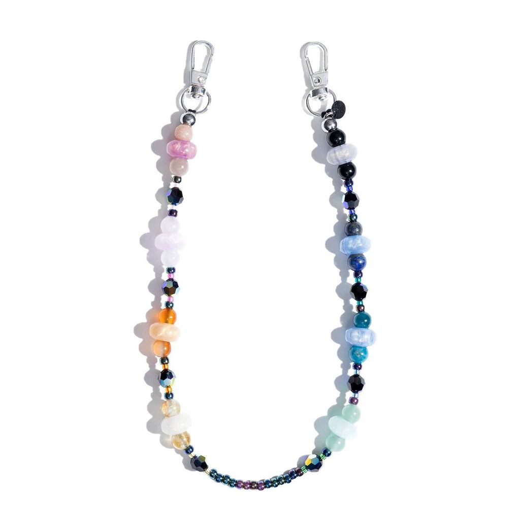 Rebellious Sweetheart โซ่โทรศัพท์มือถือ Stringt Ling Yun Streamer โทรศัพท์มือถือแขวนโซ่หัวเข็มขัดคู่ ST Lanyard อุปกรณ์เสริมสายรัดข้อมือมือถือลูกปัดแบบพกพา Anti-Lost Wome