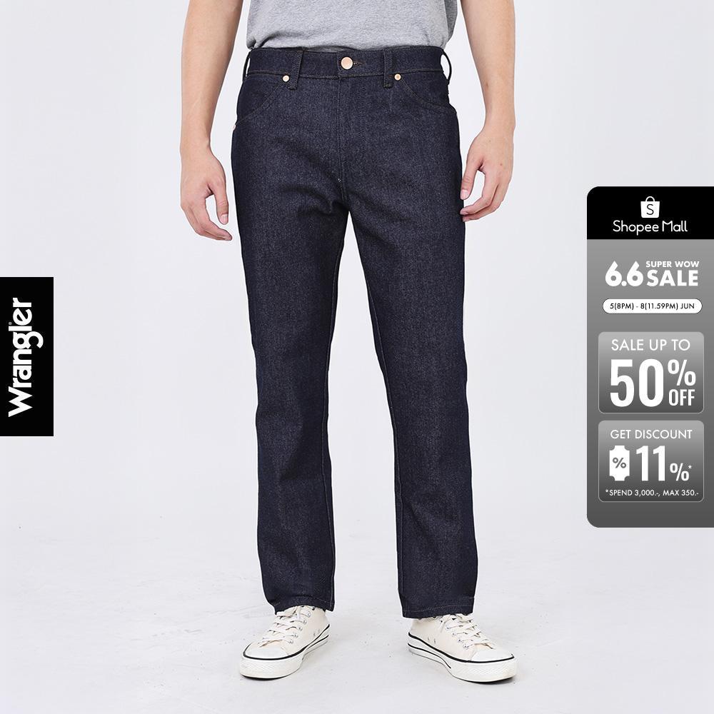 WRANGLER กางเกงยีนส์ผู้ชาย เอวกลาง ทรงตรง รุ่น WR S326MGREF08 สียีนส์ผ้าดิบ