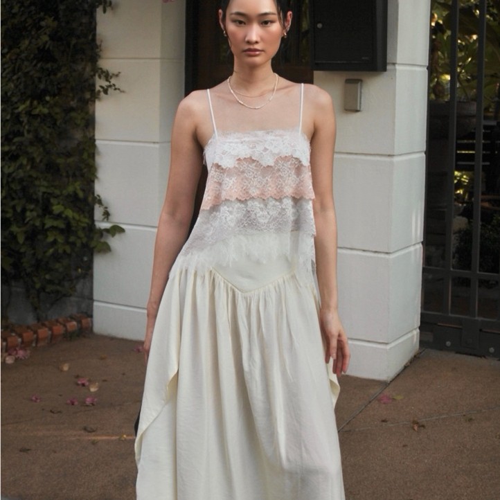 Pleased Silky Layered Lace Slip Camisole