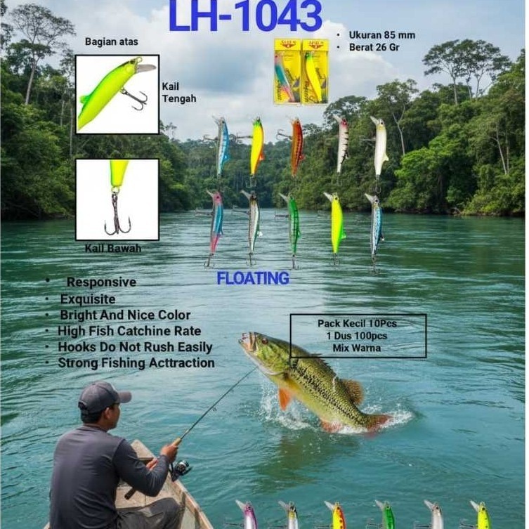 Minnow Hunter เหยื่อพรีเมี่ยม 85mm 26gr ลอย