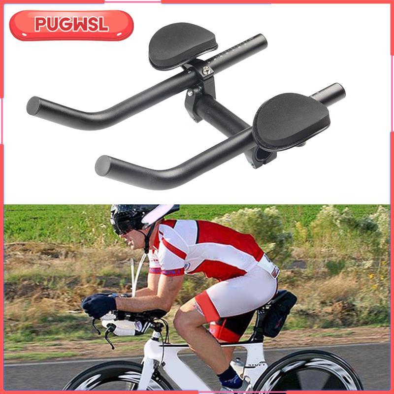 [pugwsl] อลูมิเนียมอัลลอยด์จักรยาน Aero Bar Arm Rest Handlebar ปรับ TT Tri Bars สําหรับขี่จักรยาน Race Bike อะไหล่และอุปกรณ์เสริม