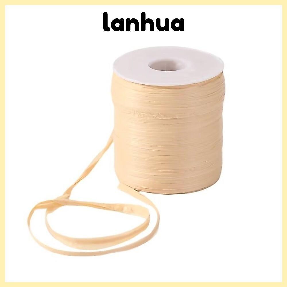 LANHUA ด้าย Raffia, 120M ต่อม้วนทนทานตะขอหมวกริบบิ้น, คุณภาพระดับพรีเมียมทอผ้าเป็นมิตรกับสิ่งแวดล้อมเส้นด้ายโครเชต์ DIY