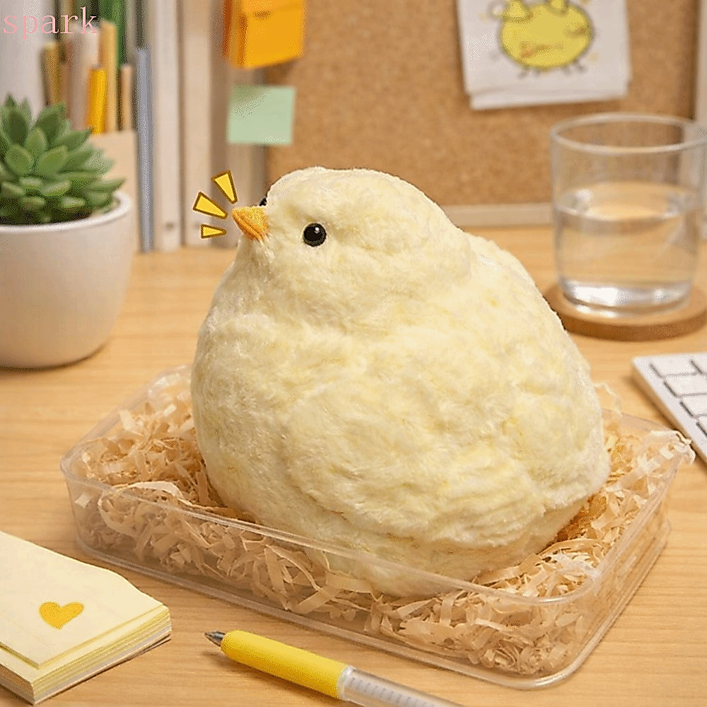 ประกายไฟ ของเล่นสกุชชี่ไก่เด้งช้า สกุชชี่สีเหลืองของเล่นหยิกแท็บบีบออกแบบน่ารักซิลิโคนสกุชชี่เนื้อไก่เจี๊ยบบีบของเล่นใช้สํานั